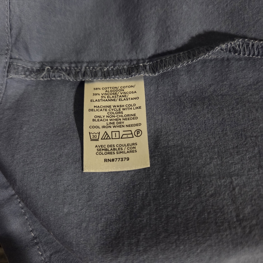 Ann Taylor Blue Button-Up Shirt XL - Picture 5 of 5